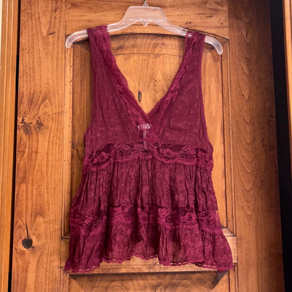 Free People Flowy Lace Tank Top